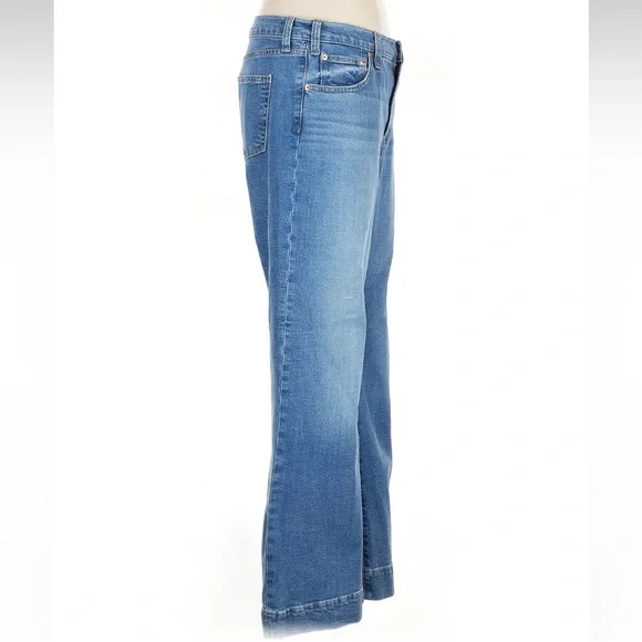 Women's Blue Wide-Leg Jeans - Picture 3 of 7